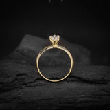 Anillo de compromiso con diamante natural de 1.0ct corte marquise con certificación GIA elaborado en oro amarillo de 14k