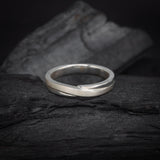 Argollas de matrimonio de 4mm con incrustación de .15ct de diamantes naturales elaboradas en plata .925