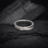 Argollas de matrimonio de 4mm con incrustación de .15ct de diamantes naturales elaboradas en plata .925