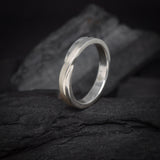 Argollas de matrimonio de 4mm con incrustación de .15ct de diamantes naturales elaboradas en plata .925