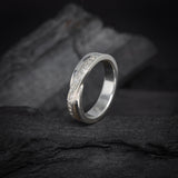 Argollas de matrimonio de 4mm con incrustación de .15ct de diamantes naturales elaboradas en plata .925