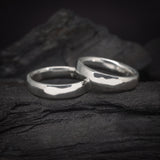 Argollas de matrimonio de 4mm elaboradas en plata .925