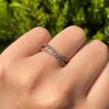 Media churumbela con cristales elaborada en oro rosa de 14k