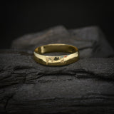 Par de argollas de matrimonio de 4mm macizas personalizadas elaboradas en oro amarillo de 10k