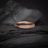 Media churumbela con cristales elaborada en oro rosa de 14k