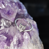 Set anillo de compromiso oro 14k con diamante laboratorio corte corazón corazón 1.5ct IGI y réplica plata con moissanita
