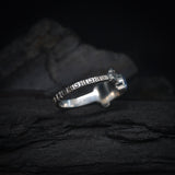 Anillo de compromiso con zafiro natural AAA corte brillante elaborado en oro blanco de 14k