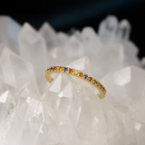 Media churumbela con 20 piedras naturales elaborada en oro amarillo de 14k