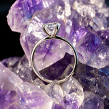 Anillo de compromiso con diamante de laboratorio de 1.0ct corte oval con certificado IGI elaborado en oro blanco de 14k