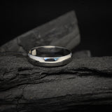 Par de argollas de matrimonio macizas de 4mm elaboradas en oro blanco de 18k