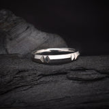 Argolla de matrimonio confort sólida de 3mm elaborada en oro blanco de 18k