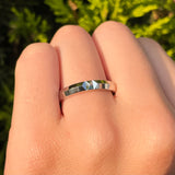 Argolla de matrimonio confort sólida de 3mm elaborada en oro blanco de 18k