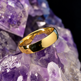 Par de argollas de matrimonio de 4mm y 5mm confort sólidas elaboradas en oro amarillo de 14k