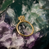 Anillo de compromiso con diamante de laboratorio de 1.0ct corte brillante con certificado IGI elaborado en oro amarillo 14k