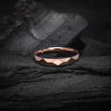 Argolla de matrimonio confort sólida de 3mm elaborada en oro rosa de 14k