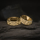 Par de argollas de matrimonio macizas de 5mm elaboradas en oro amarillo de 14k
