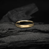 Par de argollas de matrimonio confort sólidas de 3mm con incrustación de 38 cristales(toda la pieza) elaboradas en oro amarillo de 18k