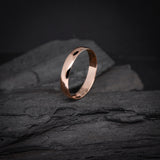 Par de argollas de matrimonio macizas de 4mm elaboradas en oro rosa de 10k