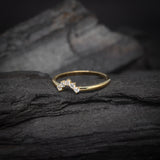 Media churumbela con cristales elaborada en oro amarillo de 14k