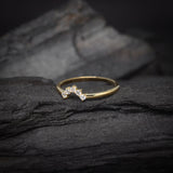 Media churumbela con cristales elaborada en oro amarillo de 10k