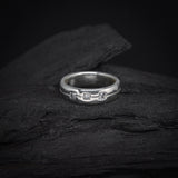 Argollas de matrimonio de 5mm con incrustación de cristales elaboradas en plata .950