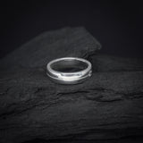 Argollas de matrimonio de 5mm con incrustación de cristales elaboradas en plata .950