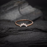 Media churumbela con cristales elaborada en oro rosa de 10k