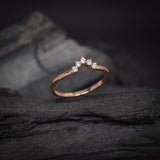 Media churumbela con cristales elaborada en oro rosa de 14k