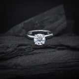 Anillo de compromiso con diamante de laboratorio de 1.5ct corte brillante con certificado IGI elaborado en oro blanco de 14k