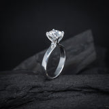 Anillo de compromiso con diamante de laboratorio de 1.5ct corte brillante con certificado IGI elaborado en oro blanco de 14k