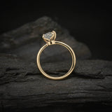 Anillo de compromiso con diamante natural de 1.0ct corte gota con certificación GIA elaborado en oro amarillo de 14k