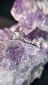 Anillo de compromiso con diamante de laboratorio de 1.0ct corte brillante con certificado IGI elaborado en oro blanco 14k