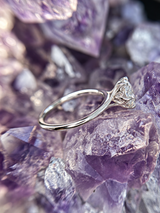 Anillo de compromiso con diamante de laboratorio de 1.0ct corte brillante con certificado IGI elaborado en oro blanco 14k