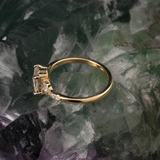 Anillo de compromiso con diamante natural de 1.0ct corte marquise con certificación GIA y 6 diamantes naturales laterales elaborado en oro amarillo de 14k