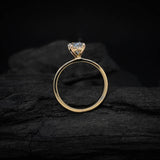 Anillo de compromiso con diamante de laboratorio de 1.0ct corte oval con certificado IGI elaborado en oro amarillo de 14k