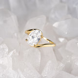 Anillo de compromiso con diamante natural de 1.5ct corte oval con certificado IGI elaborado en oro amarillo de 14k