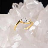 Anillo de compromiso con diamante natural de 1.0ct corte marquise con certificación GIA elaborado en oro amarillo de 14k