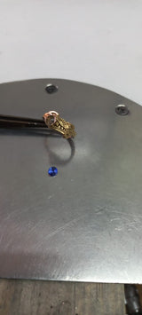 Anillo de compromiso con zafiro natural AAA corte brillante elaborado en oro blanco de 14k