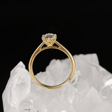 Anillo de compromiso con diamante natural de 1.0ct corte brillante con certificación GIA elaborado en oro amarillo de 14k