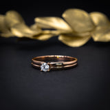 Anillo de compromiso con diamante natural de .20ct elaborado en oro rosa de 14 kilates