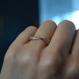 Media churumbela con diamantes naturales de .27ct elaborada en oro rosa de 14k