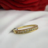 Media churumbela con .22ct de diamantes naturales elaborada en oro amarillo de 14 kilates