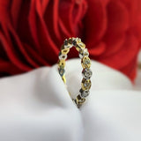 Churumbela con diamantes naturales .50 puntos elaborada en oro amarillo y blanco de 14 kilates