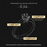 Anillo de compromiso con diamante natural de .03ct elaborado en oro combinado de 14 kilates