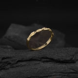 Media churumbela con cristales elaborada en oro amarillo de 14k