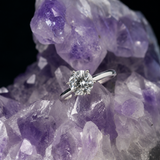 Anillo de compromiso con moissanita de 1.5ct corte brillante con certificado GRA elaborado en oro blanco de 14k
