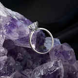 Anillo de compromiso con moissanita de 1.5ct corte brillante con certificado GRA elaborado en oro blanco de 14k