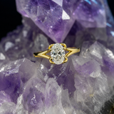 Anillo de compromiso con diamante de laboratorio de 1.0ct corte oval con certificado IGI elaborado en oro amarillo 14k