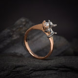 Anillo de compromiso con diamante natural de .20ct elaborado en oro de 14 kilates