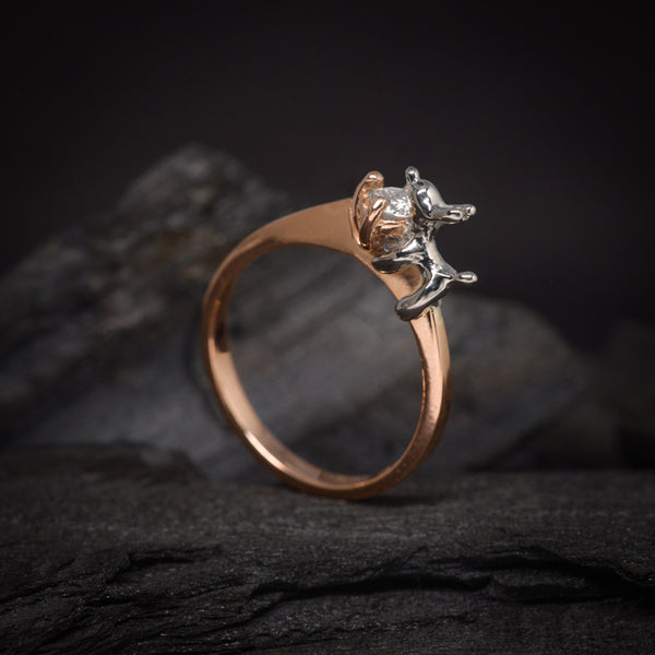 Anillo de compromiso con diamante natural de .20ct elaborado en oro de 14 kilates